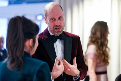 Britain's Prince William and Catherine attend the BAFTA Film Awards 2026, in London