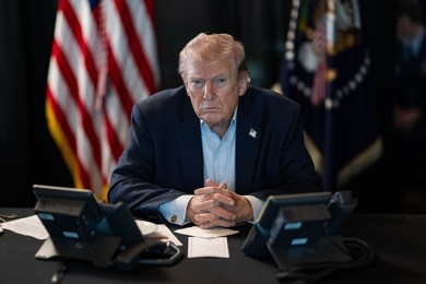 Donald Trump oversees Operation Epic Fury at Mar-a-Lago, Palm Beach, FL