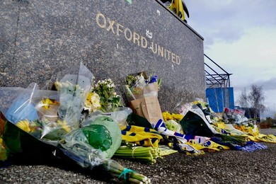 Flowers left for Oxford United goalkeeper Amelia Aplin