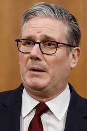 Britain's Prime Minister Keir Starmer speaks to the media on the situation in the Middle East