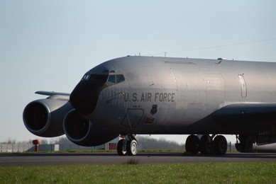US Air Force KC-135R Stratotanker on the ground at Stansted Airport