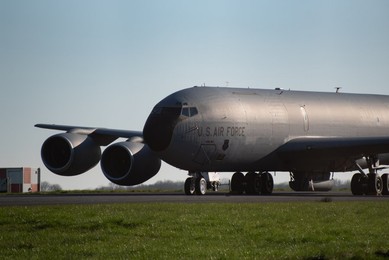 US Air Force KC-135R Stratotanker on the ground at Stansted Airport