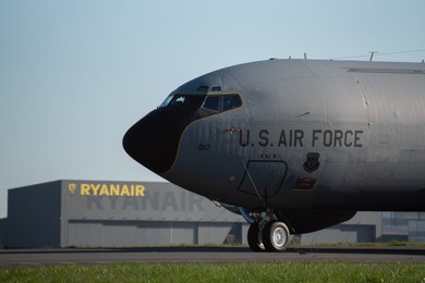 US Air Force KC-135R Stratotanker on the ground at Stansted Airport