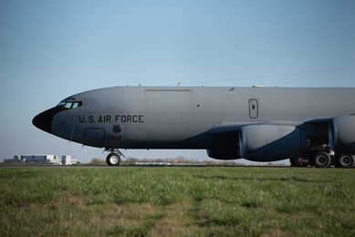 US Air Force KC-135R Stratotanker on the ground at Stansted Airport
