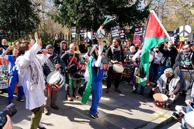 Anti war and protesters supporting the Iranian government protest. Russell Square to a rally in Westminster. 21st March 2026.