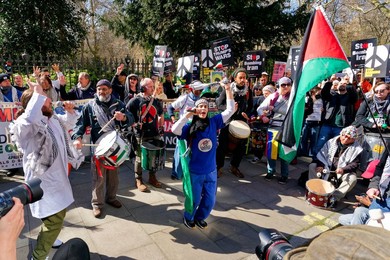 Anti war and protesters supporting the Iranian government protest. Russell Square to a rally in Westminster. 21st March 2026.