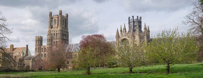 "Ship of the Fens"  Ely Cathedral , standing prominant in Ely, Cambridgeshire, UK.