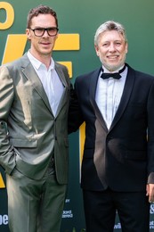 Benedict Cumberbatch and Jonnie Hughes attend the World Premiere of "How To Live On Earth" at ODEON Luxe Leicester Square on June 22, 2026 in London, England.