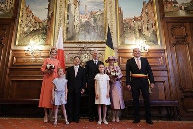 BELGIUM JAPAN STATE VISIT TUESDAY CITY HALL