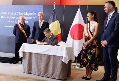 BELGIUM JAPAN STATE VISIT WEDNESDAY CASTLE OF NAMUR