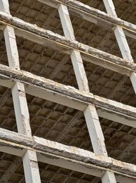 Stripped building structure on a construction site