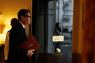 Prime Minister Andy Burnham leaves for PMQs